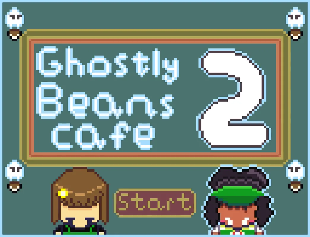 The opening screen in ghostly beans cafe 2